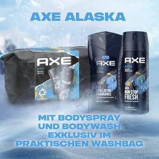 Axe Alaska Geschenkset Körperspray Duschgel und Kulturbeutel 150ml 250ml-Body Wash-Axe/Lynx-150ml + 250ml-MyScent