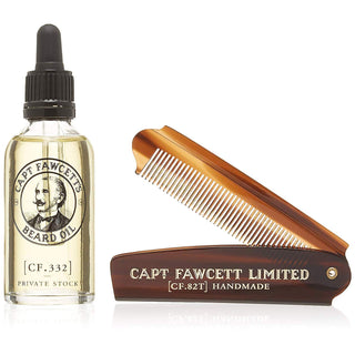 Captain Fawcett Bartöl und Klappbarer Taschenbartkamm Geschenkset-After Shave-Captain Fawcett-MyScent