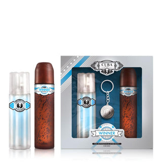 Cuba Winner von Cuba für Herren 3-teiliges Geschenkset 3.3oz EDT Spray 3.3oz Aftershave Schlüsselanhänger-Shaving Kits-Cuba-3.3oz EDT Spray 3.3oz After Shave Key Chain-MyScent