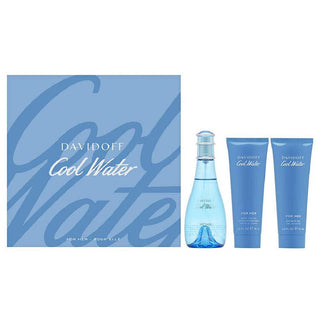 Davidoff Cool Water Frauen Geschenkset-Bath & Body Gift Baskets-Davidoff-1.7oz EDT+1.6oz B/Lotion+1.6oz S/Gel-MyScent