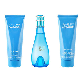 Davidoff Cool Water Frauen Geschenkset-Bath & Body Gift Baskets-Davidoff-1.7oz EDT+1.6oz B/Lotion+1.6oz S/Gel-MyScent