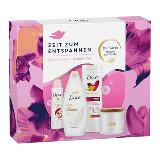 Dove Glowing Geschenkset für Frauen - Duschgel 225ml, Körperlotion 250ml, Kerze-Bath & Body Gift Baskets-Dove-225ml + 250ml + Candle-MyScent