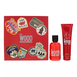 Dsquared2 Red Wood 2-teiliges Geschenkset-Perfume & Cologne-Dsquared2-EDT 100 ml + BL 100 ml-MyScent