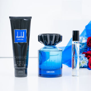 Dunhill Driven Geschenkset Edt 100 ml, Duschgel 90 ml, und Miniature Edt 15 ml-Bath & Body Gift Baskets-Dunhill-Edt 100 Ml, Shower Gel 90 Ml, And Miniature Edt 15 Ml-MyScent