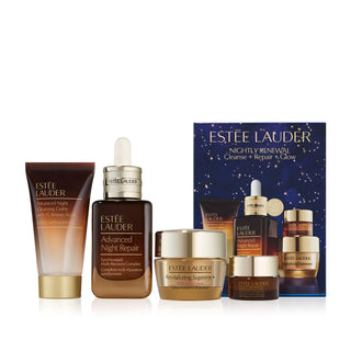 Estee Lauder Bestseller Hautpflege Geschenkbox-Bath & Body Gift Baskets-Estée Lauder-Night Repair Rescue Solution 5 ml + Night Cleansing 100 ml + Revitalizing Supreme+ 15 ml + Gel creme 5 ml + Restorative Creme 15 ml + Cosmetic Bag-MyScent