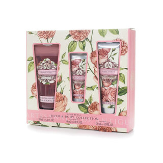 Geschenkset Somerset Körperpflege Rosenblüten Duschgel Handcreme und Bodylotion in schöner Geschenkbox-Bath & Body Gift Baskets-Aaa De Aromas Artesanales De-S/Gel 200ml + H/Cream 60ml + B/Cream 130ml-MyScent