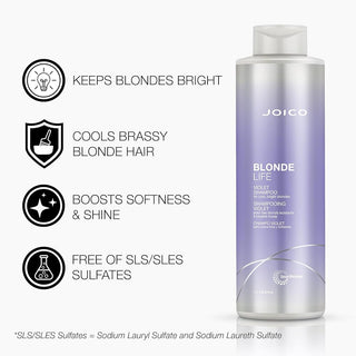 JOICO Blonde Life Violet Geschenkset - Haarpflege und Farbe-Hair Colouring Accessories-Joico-Shampoo 300ml + Conditioner 250ml-MyScent