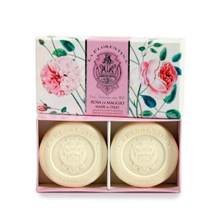 La Florentina Geschenkset mit zwei Seifen in Geschenkbox Rose des Mai - 120g-Facial Cleansers-La Florentina-2 x 115g-MyScent