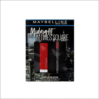 Maybelline New York Midnight in Times Square Geschenkset-Nail Polishes-Maybelline New York-Lipstick Red 4.2g + Lip Shaping Kip Liner Brick Red 0.5g-MyScent