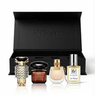 MyScent Miniatur Parfum Set – 4 verschiedene Mini Parfüms für Damen & Herren