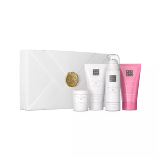 RITUALS Geschenkset für Frauen aus The Ritual of Sakura mit schäumendem Duschgel, Körperpeeling, Körpercreme und Kerze - Mittelgroß-Bath Additives-Rituals-GEL 200 ml + BC 100 ml + Scented Candle 140g + Body Scrub 125 ml-MyScent