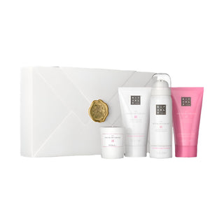 RITUALS Sakura Erneuerungs-Geschenkset mit Schaumduschgel, Körperpeeling, Körpercreme und Kerze mit Reismilch und Kirschblüte - Klein-Bath Additives-Rituals-Body Cream 70ml, Body Scrub Cream 70ml, Foaming Shower Gel 50ml, Scented Candle 25g-MyScent