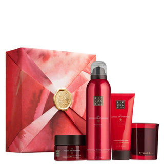 Rituals für Frauen aus The Ritual of Ayurveda mit Indischer Rose und Süßmandelöl Medium Geschenkset-Bath & Body Gift Baskets-Rituals-S/Foam 200ml + B/Cream 100ml + B/Scrub 125g + Mini Scented Candle 140g-MyScent