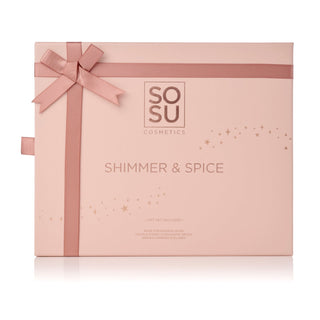 Shimmer & Spice Geschenkset-Body Paint & Foundation-Sosu Cosmetics-Exclusive christmas eyeshadow Quad + Dual ended eye brush + Pearl finish dual-ended eyeliner-MyScent