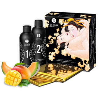 Shunga Exotische Früchte Geschenkbox 67 ml-Bath & Body Gift Baskets-Shunga-Massage Gel 2 x 225ml-MyScent