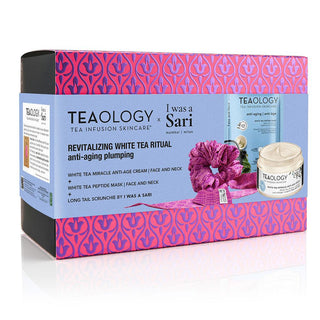 Teaology Revitalizing White Tea Ritual Geschenkset-Bath & Body Gift Baskets-Teaology-White Tea Miracle Anti-Age Cream 50ml + White Tea Peptide Mask 21ml + Sprunchi-MyScent